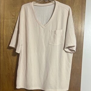 Men's Cream V-Neck Shirt